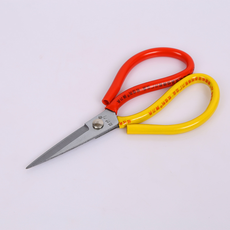 Wholesale industrial and household scissors, stainless steel electroplated straight head tailor scissors, polished anti-rust straight head scissors wholesale details Picture