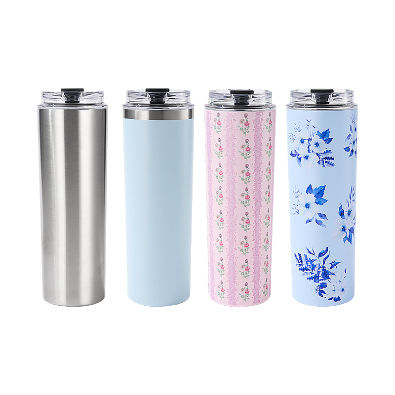 Cross-border 20oz thermal sublimation straight cup, large-capacity car cup with handle, 304 stainless steel vacuum insulated cup Item Picture
