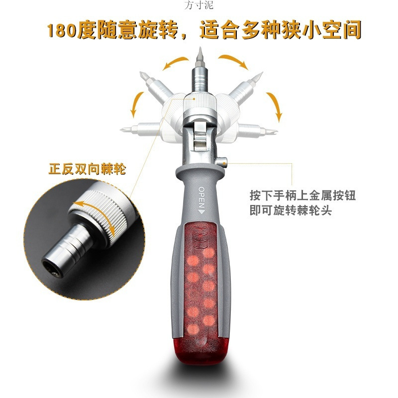Wholesale of ratchet multi-angle screwdrivers, screwdrivers, cross and straight shaped plum blossom knife cutters, Japanese-style foreign trade factory Application Scenario
