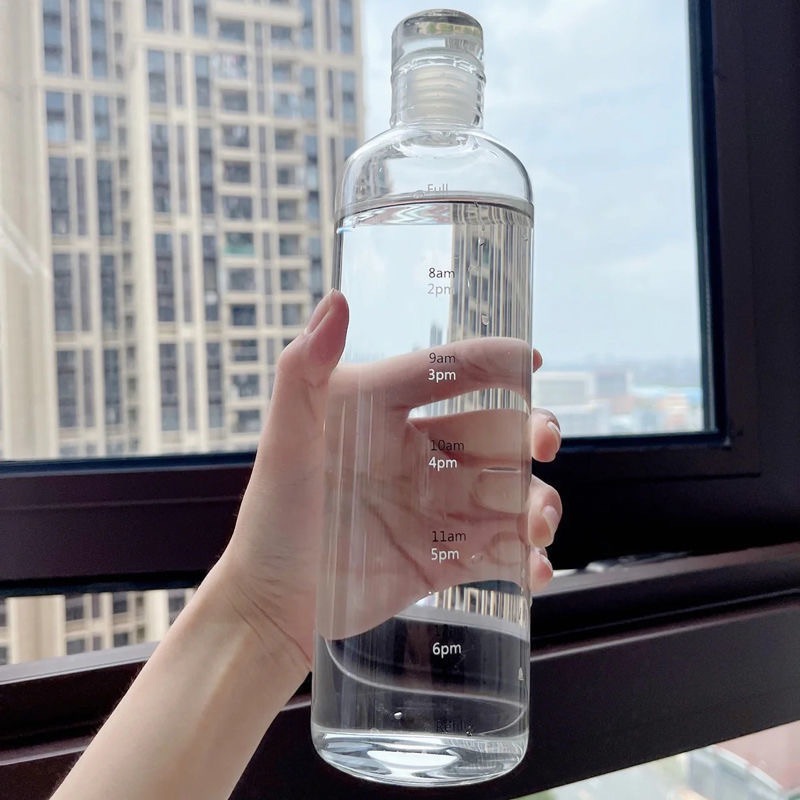 Transparent juice cup, high appearance level, time-scale plastic cup, portable water bottle, large-capacity drinking cup for women at any time Application Scenario