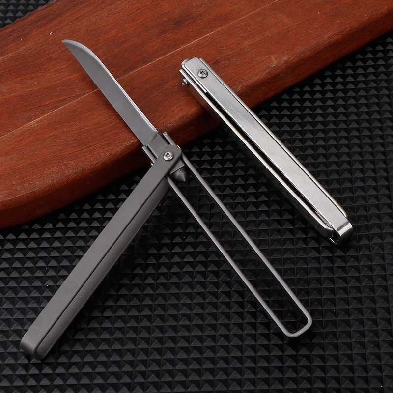New outdoor knife, window-breaking survival knife, creative portable fruit knife, self-defense folding knife, mini mechanical knife full figure