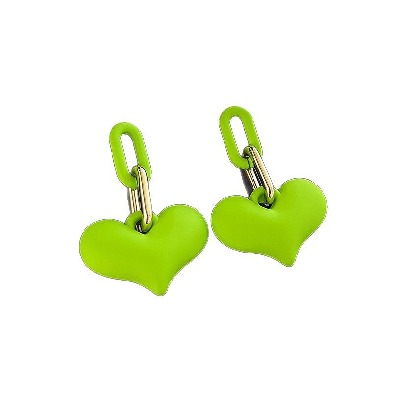Fresh and clean green earrings for women, a new style in 2025, with a high-end feel, niche individuality, stud earrings, and fashionable ear rings Item Picture