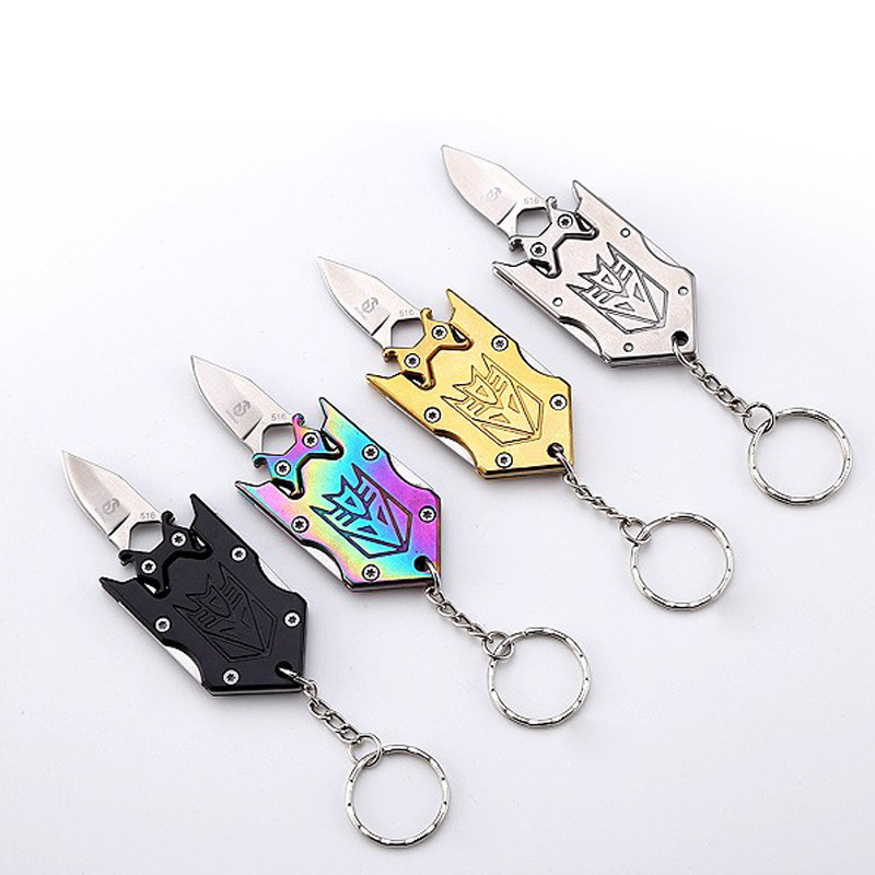 Transformers Mini Folding Knife, portable tactical multi-purpose outdoor keychain knife, gift knife full figure