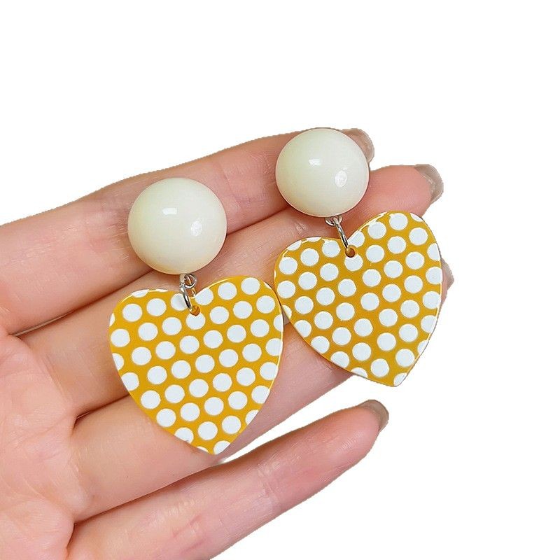 Retro Hong Kong-style colorful earrings for girls, a fresh and elegant spring stud, 2025 new style, personalized and fashionable earrings Item Picture