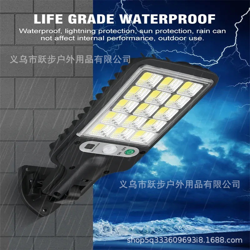 Cross-border new outdoor solar waterproof street lamps, human-sensing wall lamps, garden villa emergency lights, corridor lights full figure