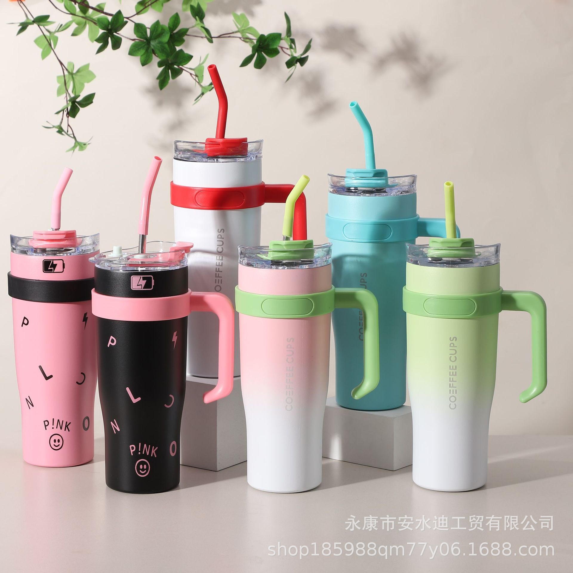 40 Car cup, large capacity, high appearance level, stainless steel handle ice king cup, car portable cold and heat preservation straw cup Specification drawing