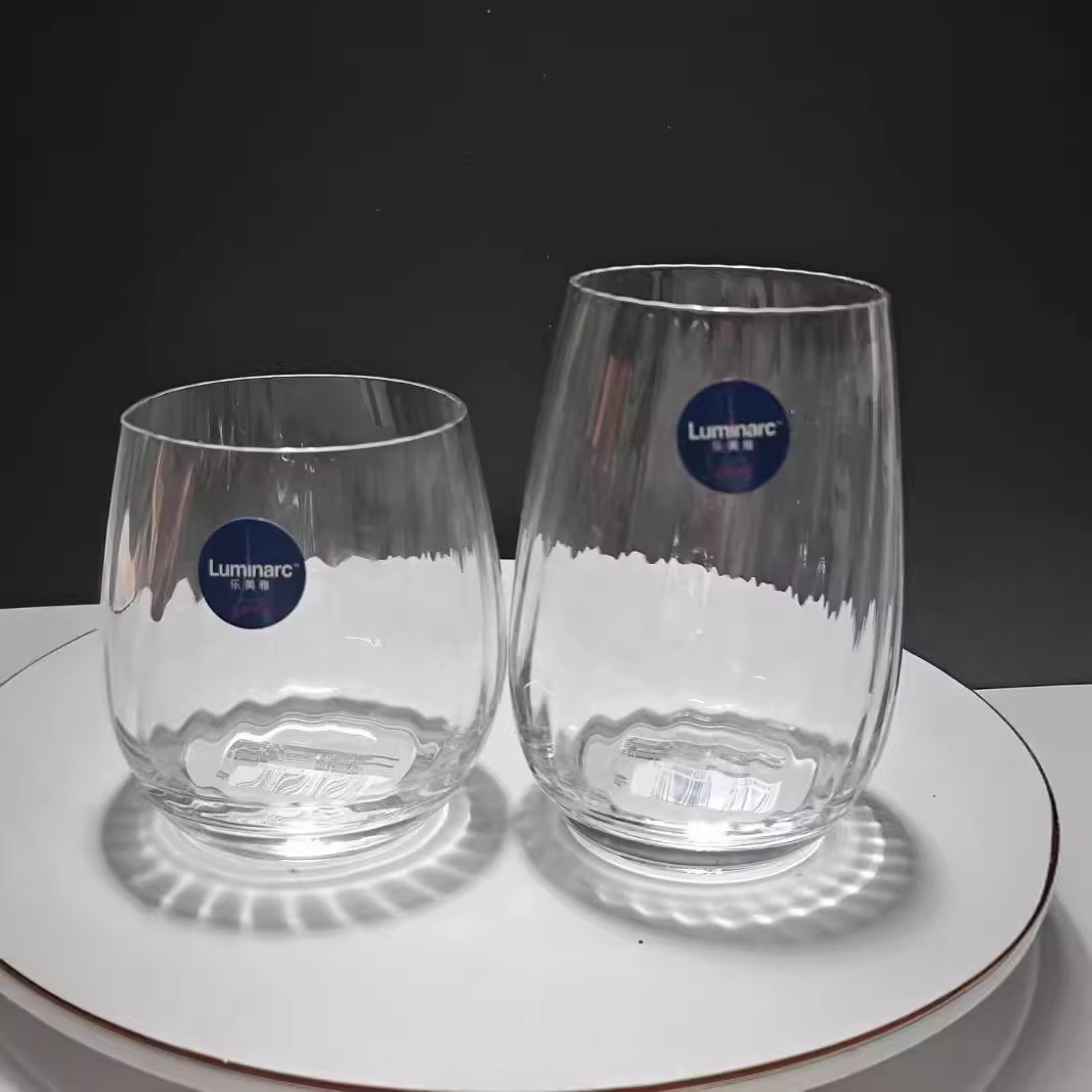 Le Meiya's new striped crystal whisky wine glasses, juice glasses, beverage glasses, milk glasses and room tea cups details Picture