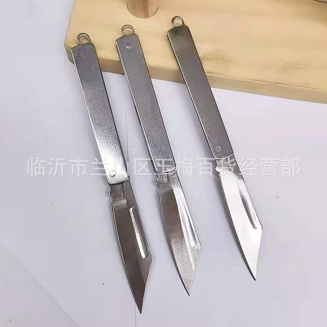 Stainless steel sharp folding knife, small steel knife, portable fruit knife, folding knife, one-yuan store supply details Picture