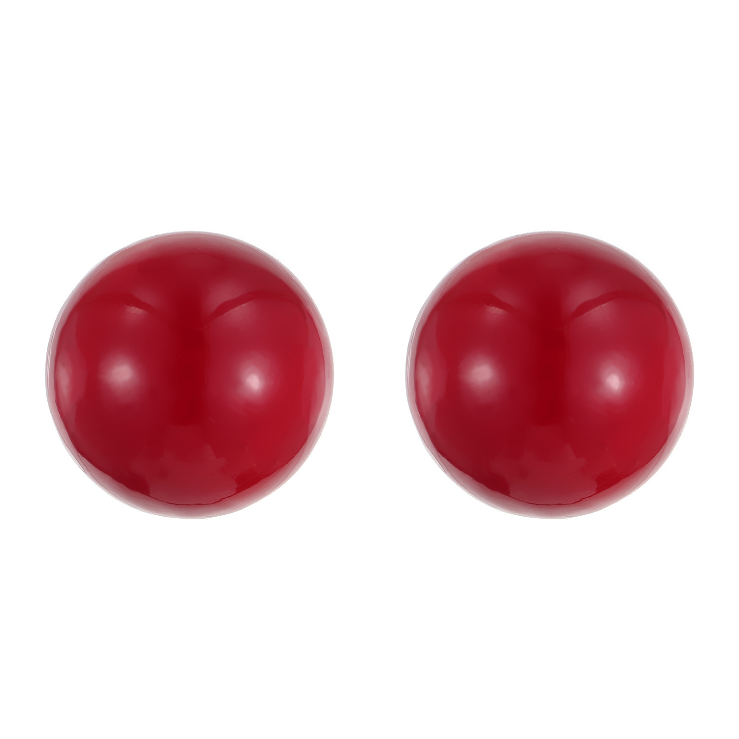 Retro Hong Kong-style red stud earrings for women, New Year's charm earrings, fashionable commuting Ankela red cherry bean stud earrings Item Picture