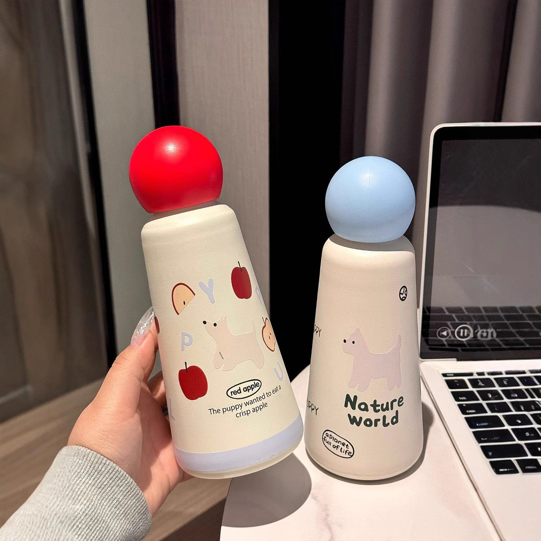 New original Earth Dog stainless steel insulated cup, portable travel cup for girls, round cup, couple style customization details Picture