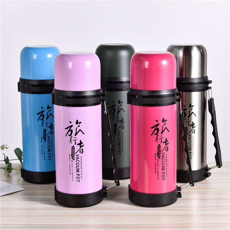 Outdoor sports wide-mouth travel kettle, large-capacity men's and women's gift insulated cup, stainless steel travel car insulated water kettle details Picture