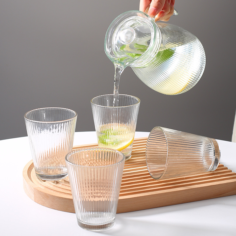 Glass cold water kettle set, one kettle with four cups of water, gift box, simple glass cup, store anniversary gift wholesale, tea kettle Specification drawing