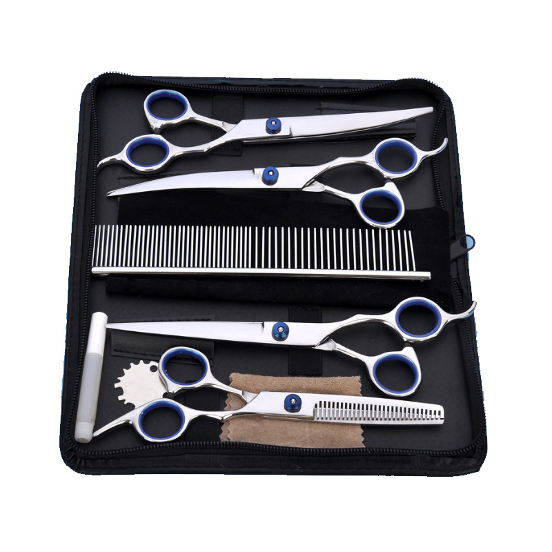 Foreign Teddy dog hair clippers, professional pet scissors, cleaning and grooming tool sets manufacturer, pet scissors sales Specification drawing