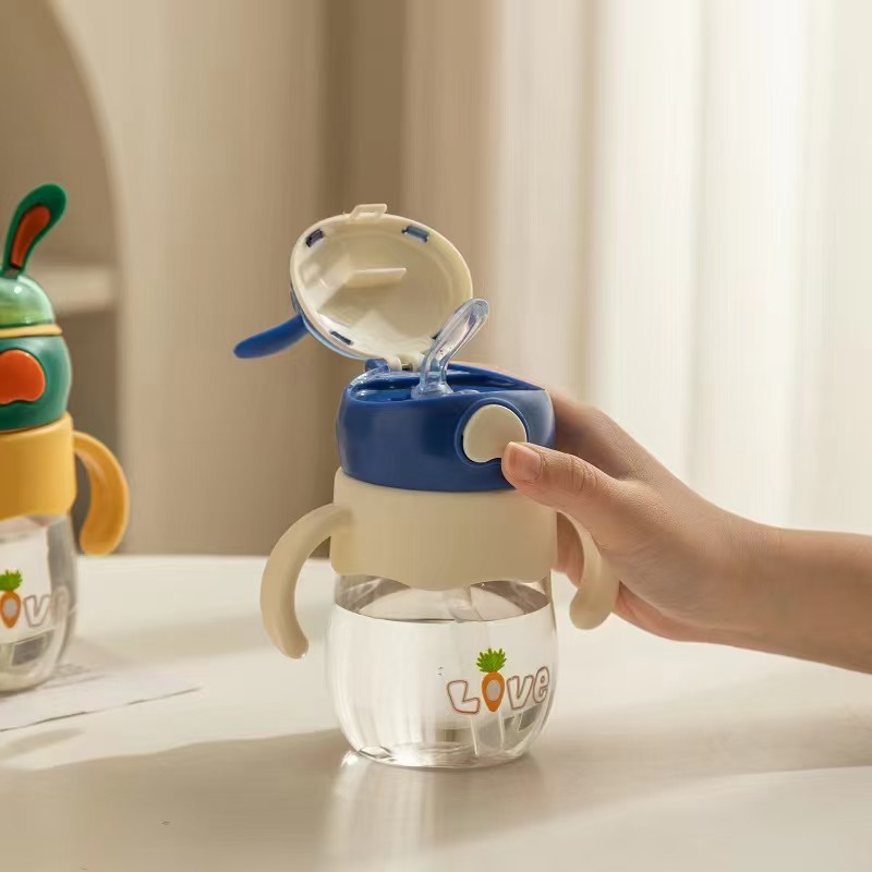 Children's water cup, special rabbit cartoon and super cute water bottle for kindergarten, new 2023 student straw cup details Picture