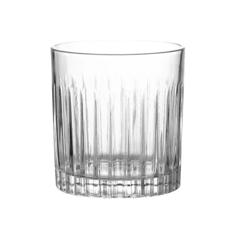 Vertical striped glass cups, coffee cups, Ins-style ice straight cups, popular cold drink cups, glass whisky glasses wholesale Item Picture