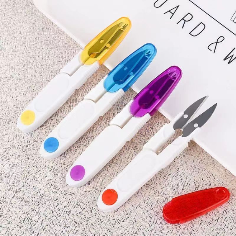 Mini U-shaped, multi-functional yarn cutting and trimming scissors, portable household tailor scissors, clothing thread ends cutting full figure