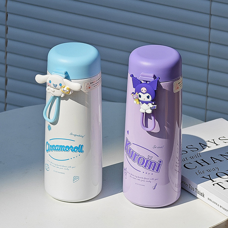 Sanrio insulated cups, cute and lightweight, girls' direct drinking water cups, portable hand-held children's stainless steel cups as gifts full figure