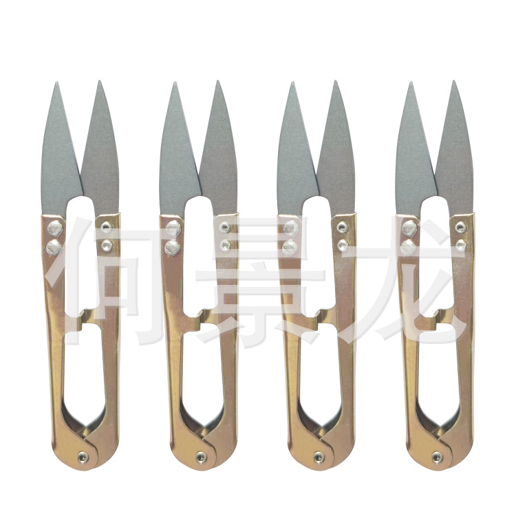 Single household iron shears, U-shaped small scissors, cross-stitch scissors, high-quality iron shears details Picture