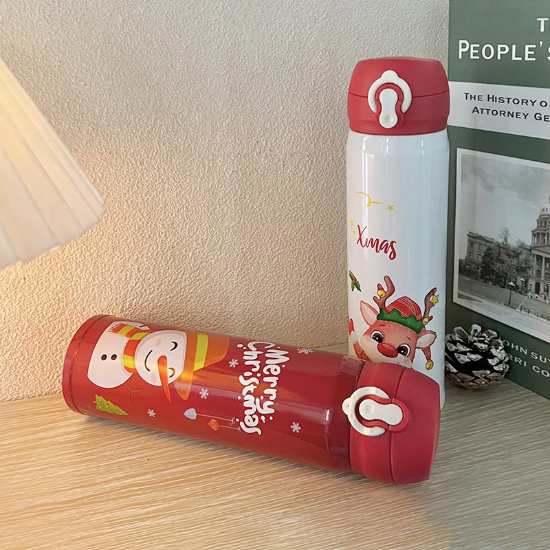 The new Christmas series insulated cups feature a snowman, reindeer, Christmas atmosphere, cartoon cutest and are suitable for both men and women details Picture