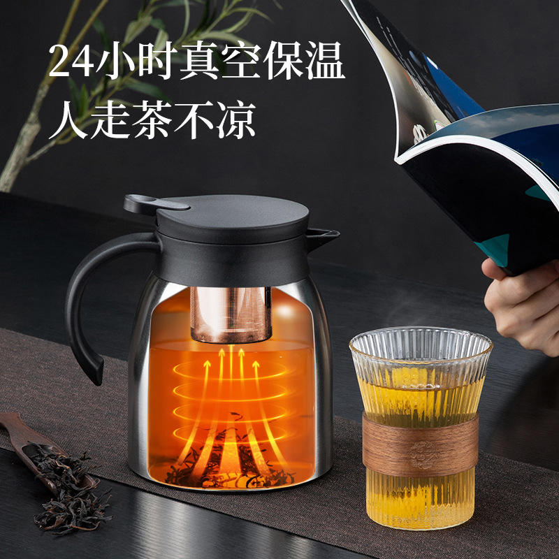 304 stainless steel health-preserving stewed teapot, aged white tea steeping teapot, household insulated teapot, office steeping teapot, hot water kettle Specification drawing