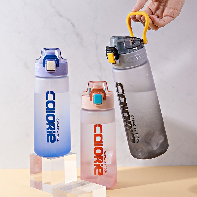 New Amazon export gradient color plastic student direct drinking cup 800ml outdoor fitness sports cup details Picture