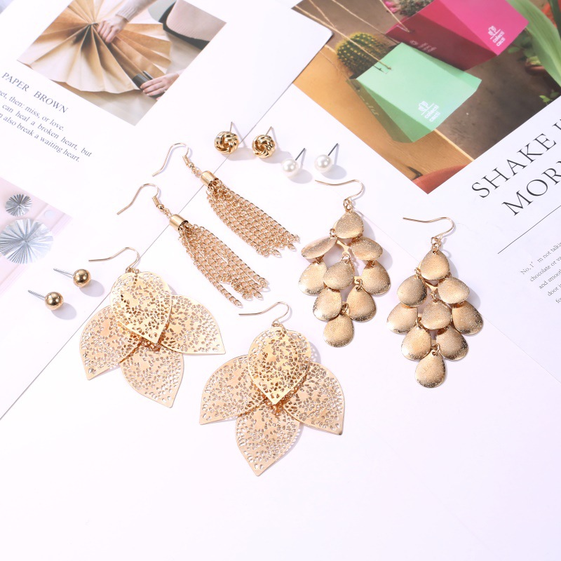 Cross-border best-selling set of tassel earrings, Bohemian 6-pair stud earrings, wholesale from European and American ear accessory manufacturers Application Scenario