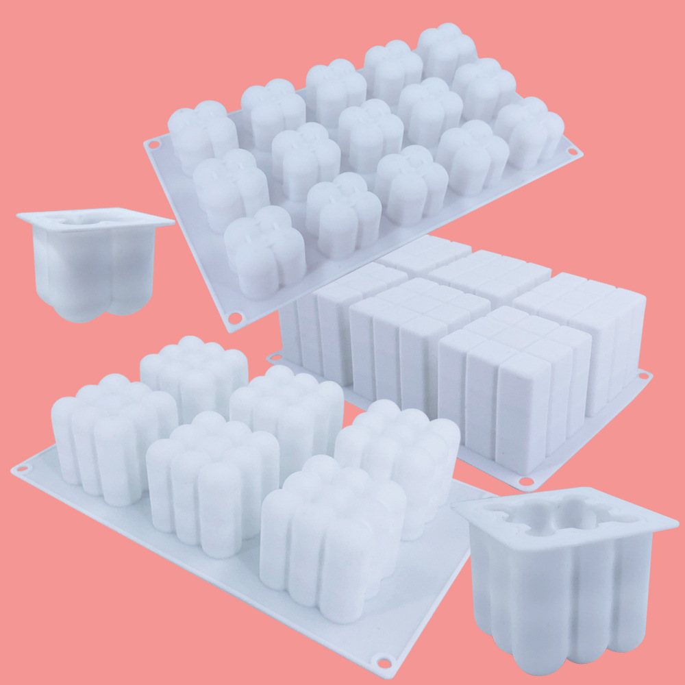 Cross-border best-selling silicone soybean molds, French baking 3D mousse molds, small and large magic cube candle aromatherapy molds full figure