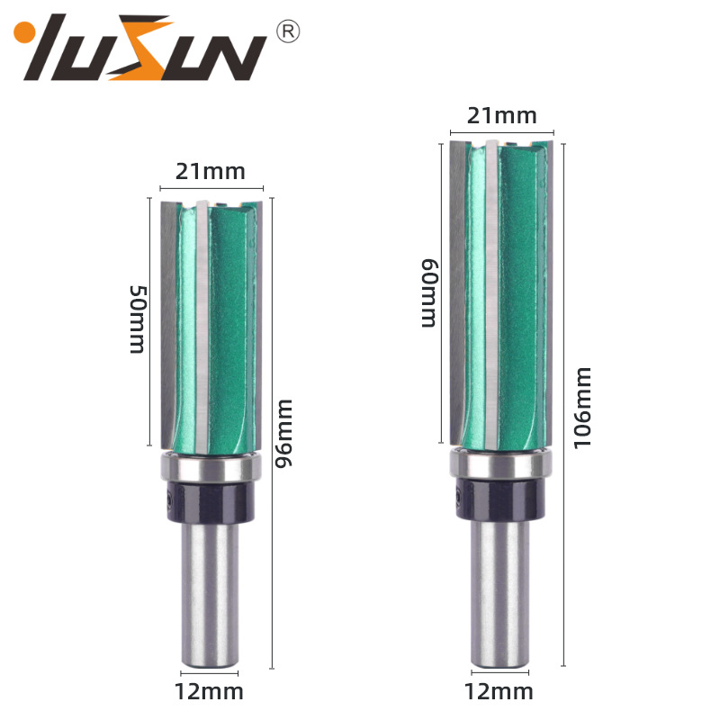 Yusheng four-edge bearing straight knife paint green woodworking milling cutter features a 4-tooth slotted handle with a bearing trimming machine head Application Scenario
