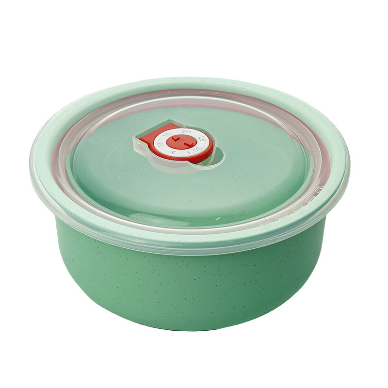 Cross-border wheat straw preservation bowl three-piece set with lid preservation box set, wheat bowl gift, plastic bowl with logo printing Item Picture