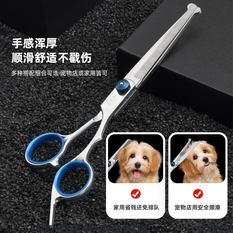 Pet scissors, grooming tool set, professional hair trimming scissors, dog hair bending scissors, dog teddy hair trimming scissors details Picture