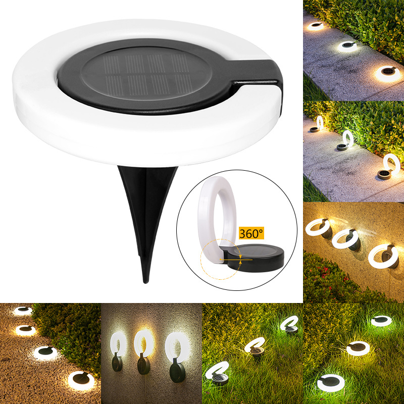 Solar-powered ground lights, outdoor waterproof, outdoor balcony garden ambient lights, decorative staircase steps, night lights full figure