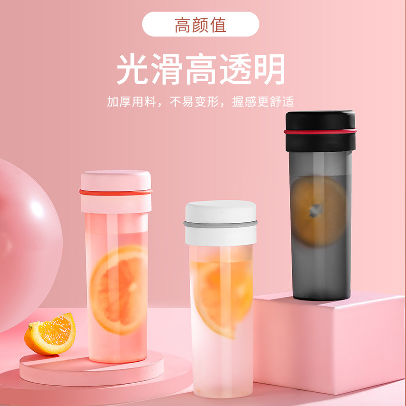 Wholesale of new transparent frosted plastic cups, summer student outdoor straight cups, portable and simple outdoor cups details Picture