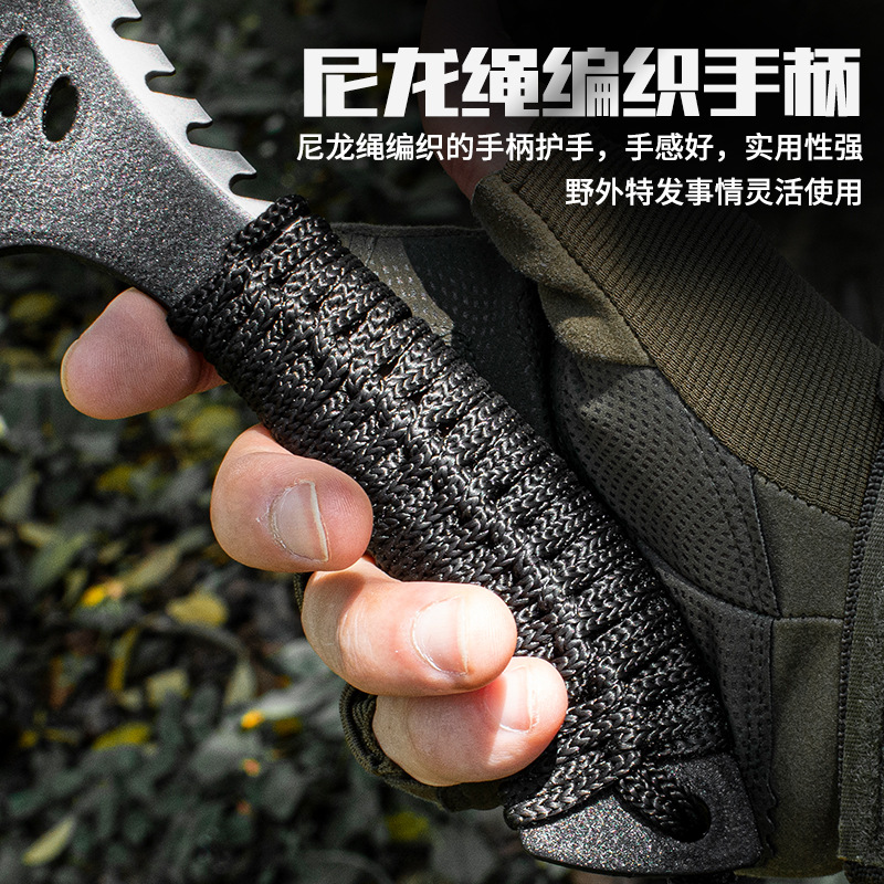 Outdoor nylon rope woven handle axe portable small hand axe tactical axe for cutting trees and firewood axe knife Application Scenario