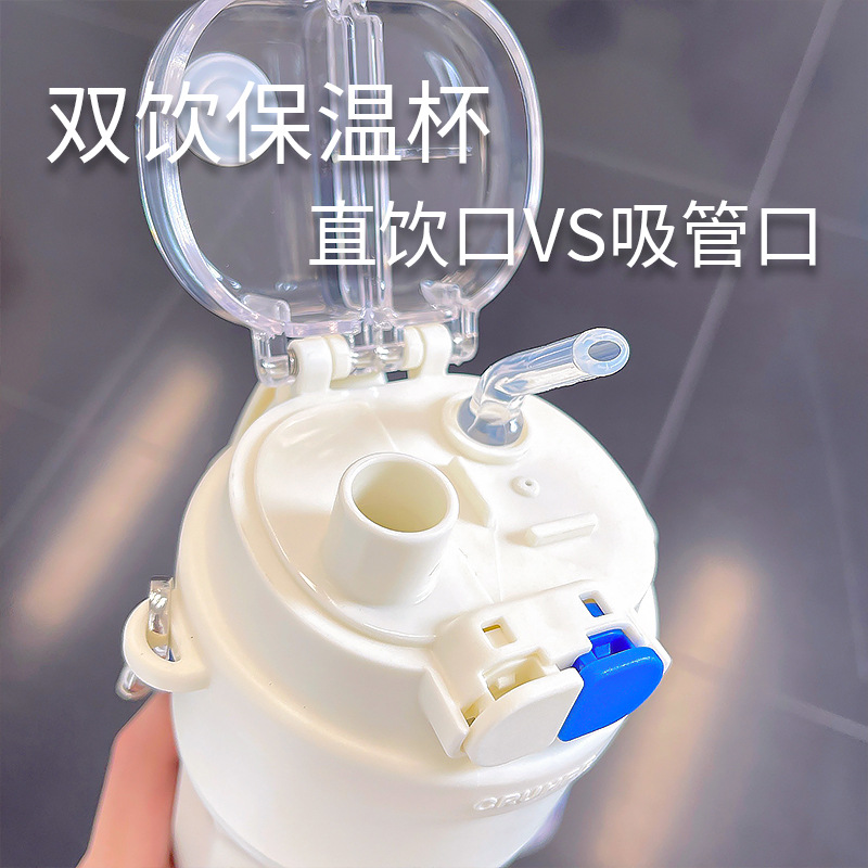 Personalized original eye thermos cup, double-drinking backpack water cup, high appearance level student sports cup, convenient travel cup for going out Specification drawing