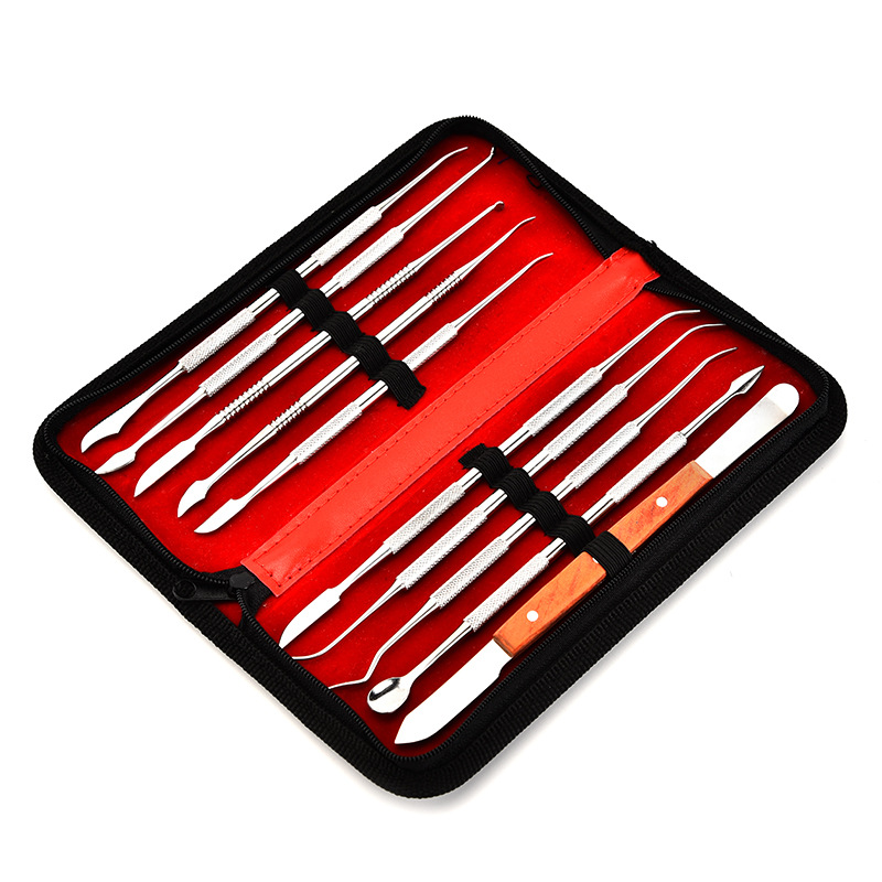 Yangjiang manufacturer's clay sculpture knife set, engraving tools, stainless steel 10-piece set, wax mold, clay mold, wax knife set full figure