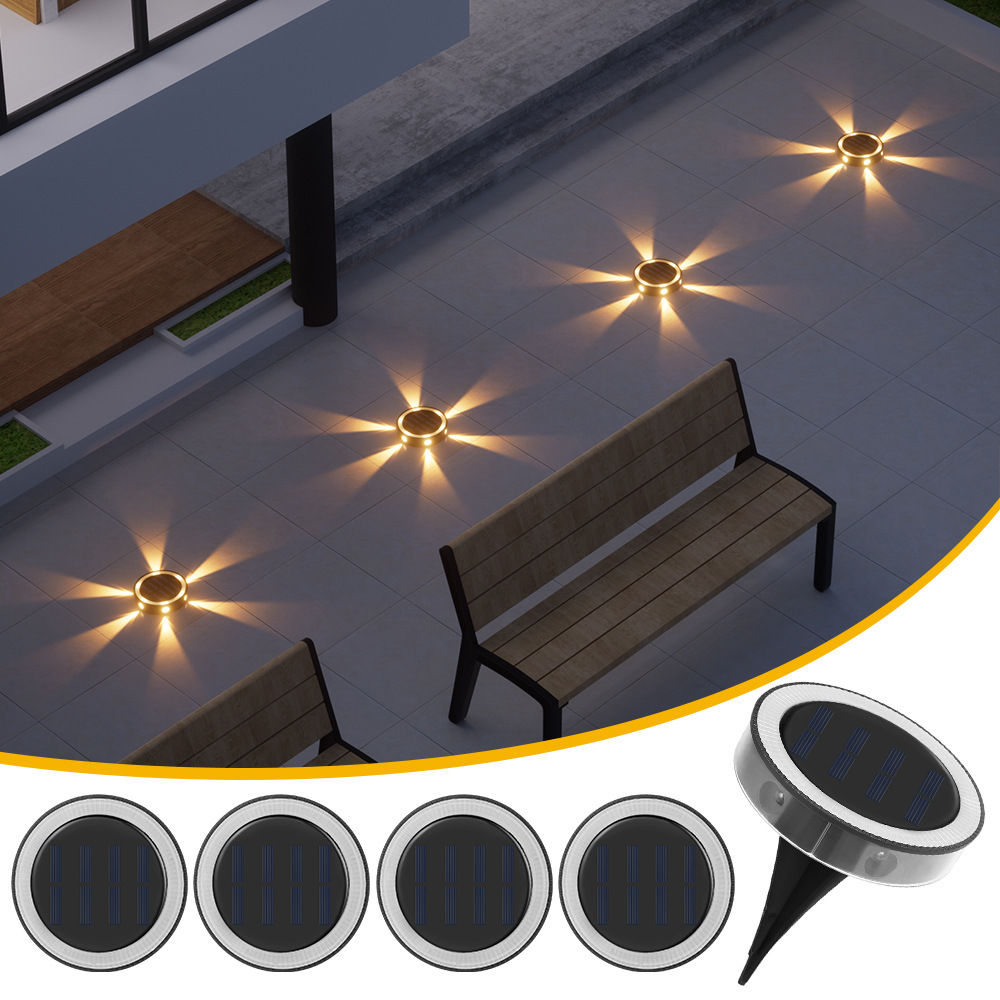 Solar-powered ground lamps for outdoor courtyards, gardens, balcony steps, lawn decoration, ground lamps, and stair treads full figure