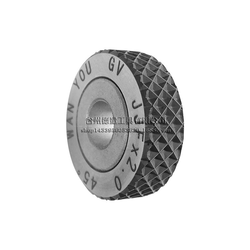 Wanyou brand single-wheel 45° concave net pattern knurling knife wheel embossing wheel 0.6 0.8 1.0 1.2 1.5 2.0 Specification drawing