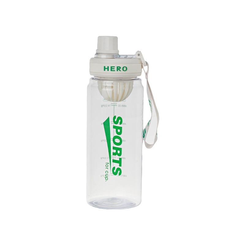 Large-capacity plastic sports water cup for male and female students, summer outdoor fitness, high appearance level, portable water bottle with tea strapping Item Picture