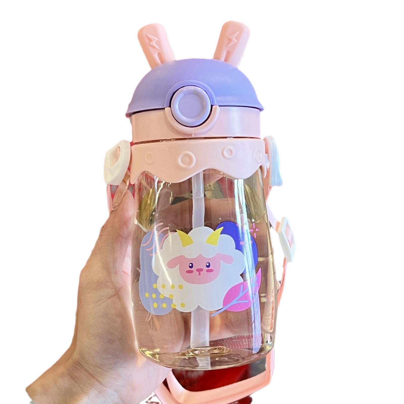 Children's straw cups, girls' water bottles, water cups for babies over 3 years old, and cute drinking cups specially designed for kindergarten and school Item Picture