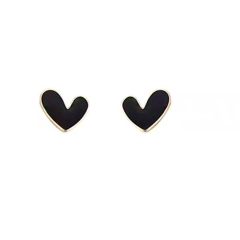S925 Silver Needle Korean fashion heart-shaped earrings, ins light Luxury sweet Daily versatile stud earrings, pearl white heart Item Picture
