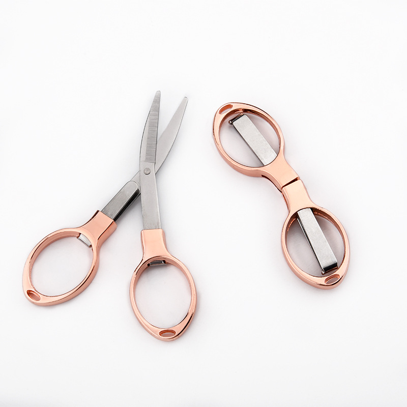 Stainless steel travel folding scissors, alloy scissors, gift fishing line, 8-shaped scissors, eyeglass scissors, modern and simple Specification drawing