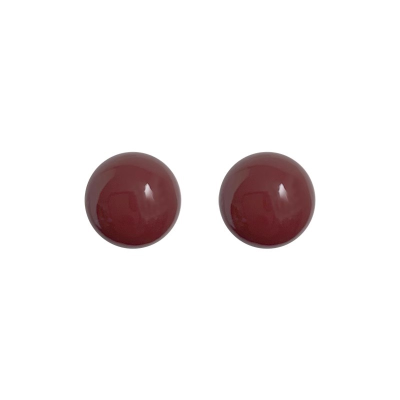 Autumn and winter Maillard style coffee-colored pearl stud earrings for women, retro and fashionable, simple and versatile, unique earrings Item Picture
