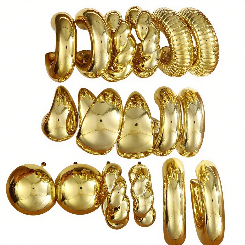 Cross-border best-selling earring set: European and American ins style metal geometric twist earring set earrings earrings full figure