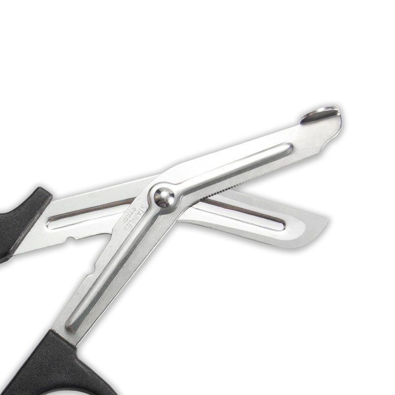 Factory wholesale stainless steel multi-functional gauze scissors, canvas scissors, outdoor bandages, first aid kits, elbow scissors, 18.8cm Item Picture