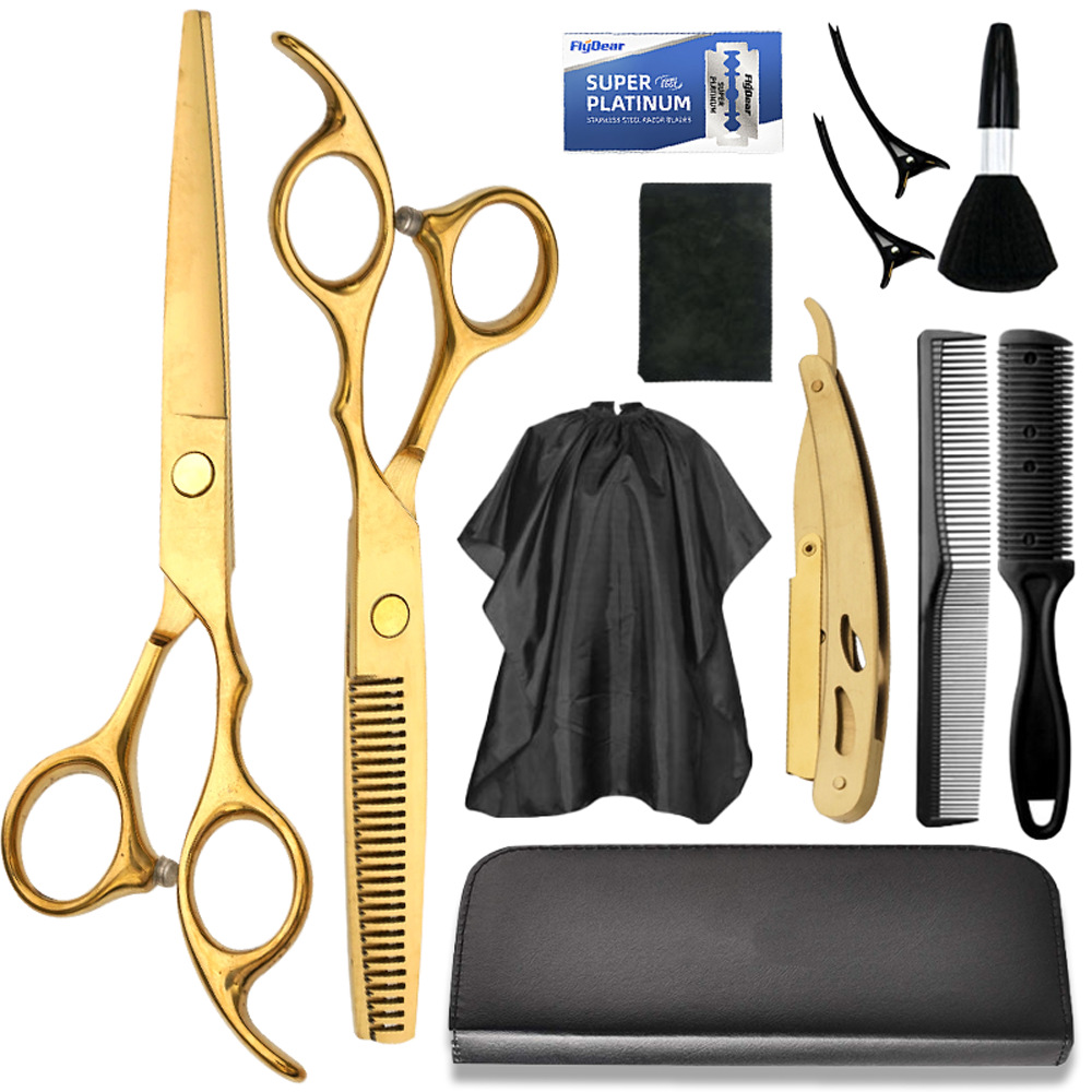 Factory direct sales of 6-inch stainless steel hair clippers, professional hairstylists, flat haircuts, thin and broken hair clippers, and tooth clippers undefined