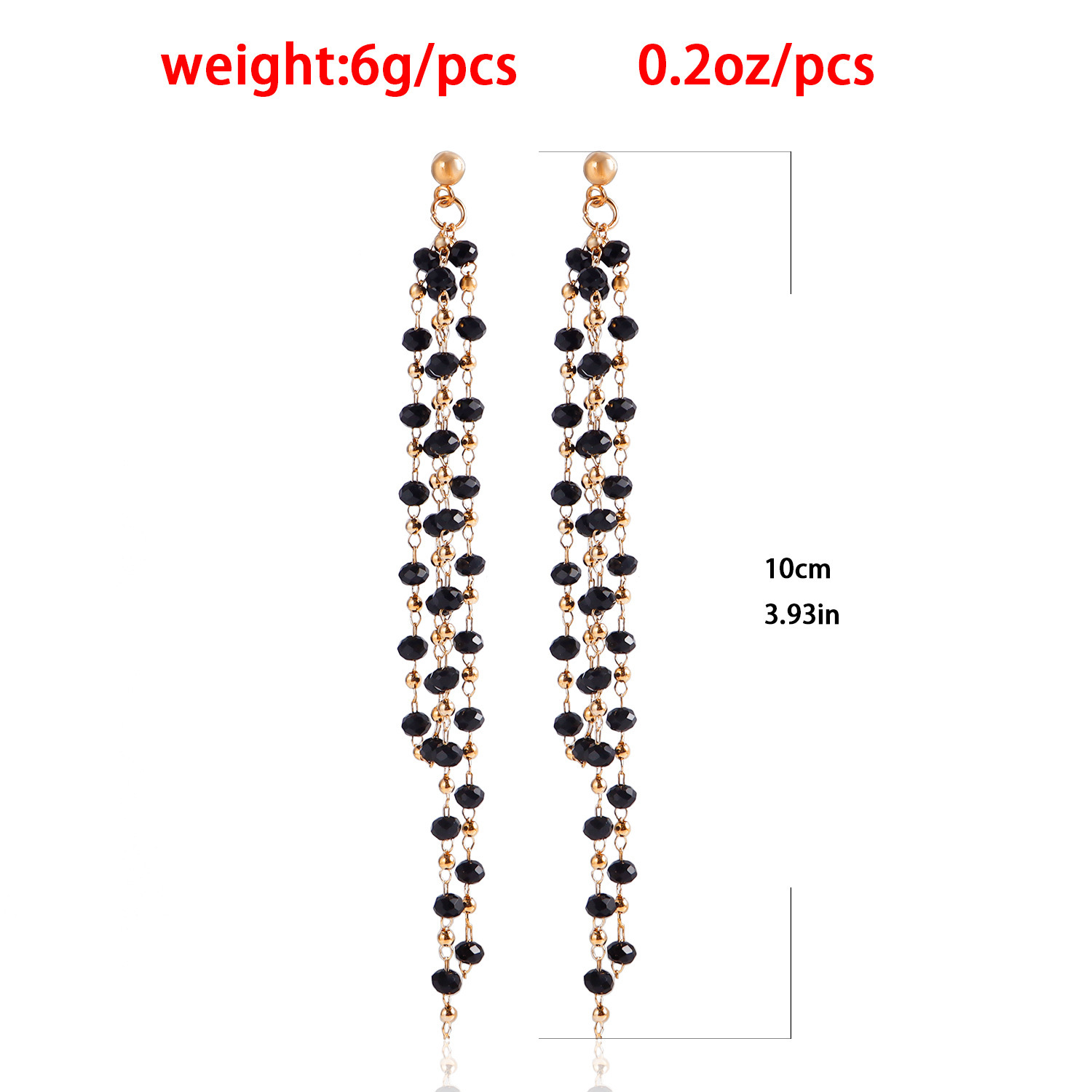 Wholesale of long fringed crystal earrings from Europe and America, niche and trendy in Instagram style, stud earrings and pendants, and elegant earrings Item Picture