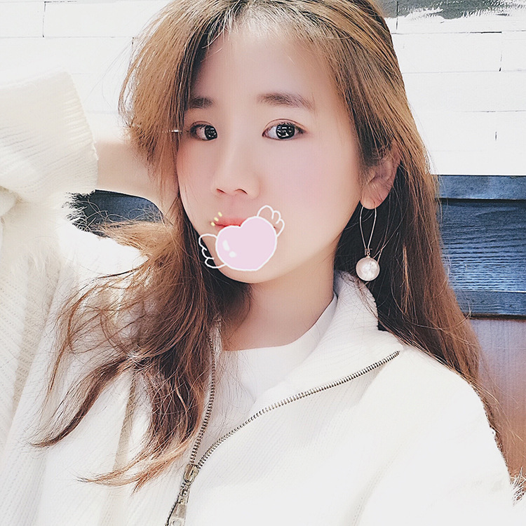 A simple and versatile pearl earring, gentle and elegant, intellectual mid-length earrings, Korean personalized earrings, stud earrings, for women Specification drawing