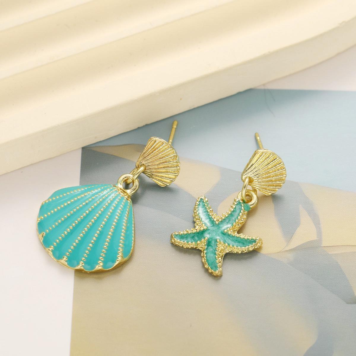 shein's best-selling asymmetrical starfish earrings for summer beach vacations with a European and American oceanic style Specification drawing