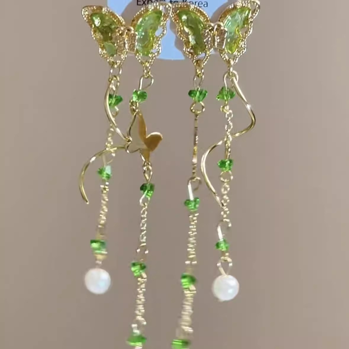 French cold style, super ethereal, face-slimming, stud earrings for women, high-end tassel butterfly earrings, fashionable and versatile, high-end earrings details Picture