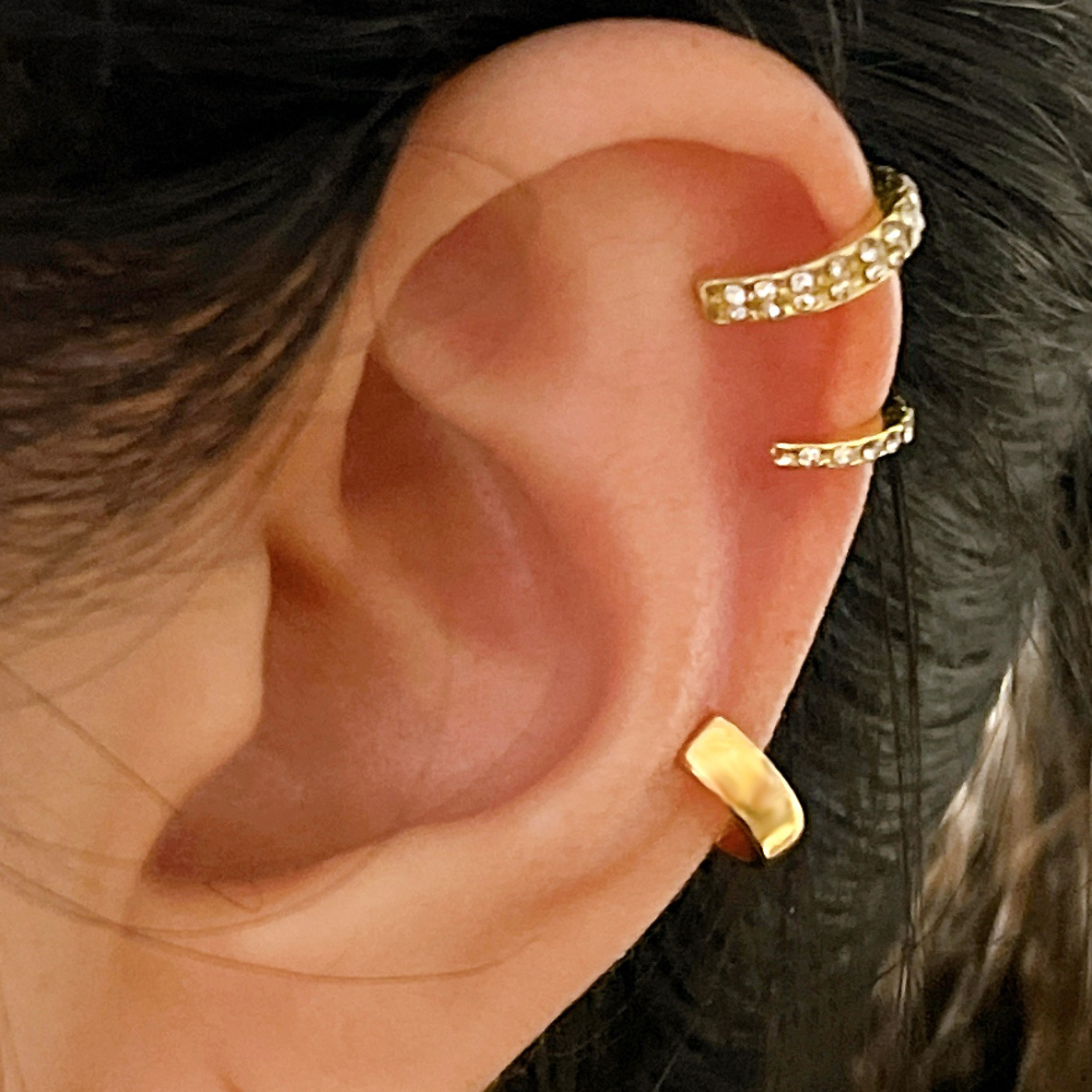 Cross-border niche geometric women's ear bone clips with a simple and high-end feel, creative ear buckles, drill ear clips, and no-drilling ear studs full figure